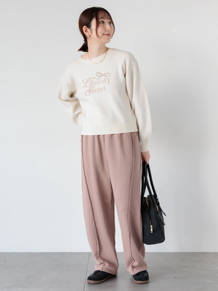 リボンモチーフロゴニットプルオーバー（オフホワイト/グレー/ミント）｜Te chichi TERRASSE（テチチ テラス）通販