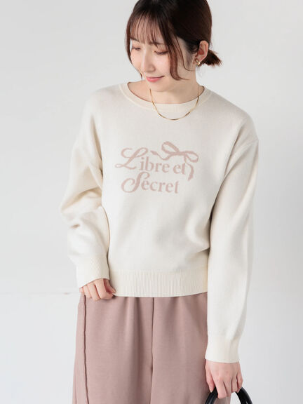 リボンモチーフロゴニットプルオーバー（オフホワイト/グレー/ミント）｜Te chichi TERRASSE（テチチ テラス）通販