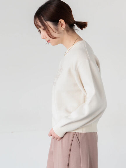 リボンモチーフロゴニットプルオーバー（オフホワイト/グレー/ミント）｜Te chichi TERRASSE（テチチ テラス）通販