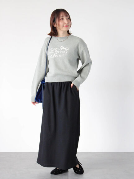 リボンモチーフロゴニットプルオーバー（オフホワイト/グレー/ミント）｜Te chichi TERRASSE（テチチ テラス）通販