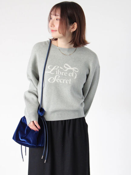 リボンモチーフロゴニットプルオーバー（オフホワイト/グレー/ミント）｜Te chichi TERRASSE（テチチ テラス）通販