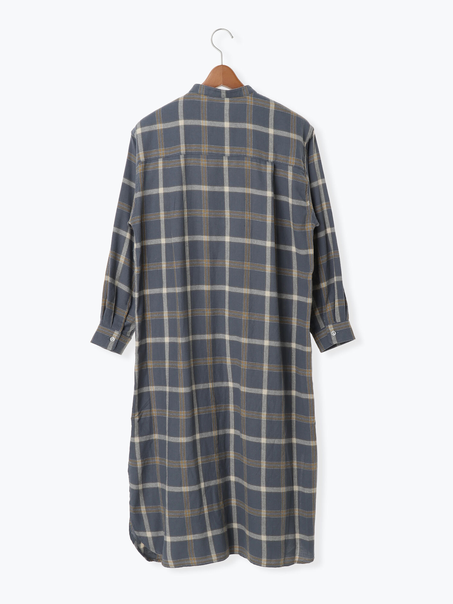 期間限定 ネルチェックシャツワンピース Ls オフホワイト ベージュ ネイビー ワンピース Lugnoncure ルノンキュール 公式通販