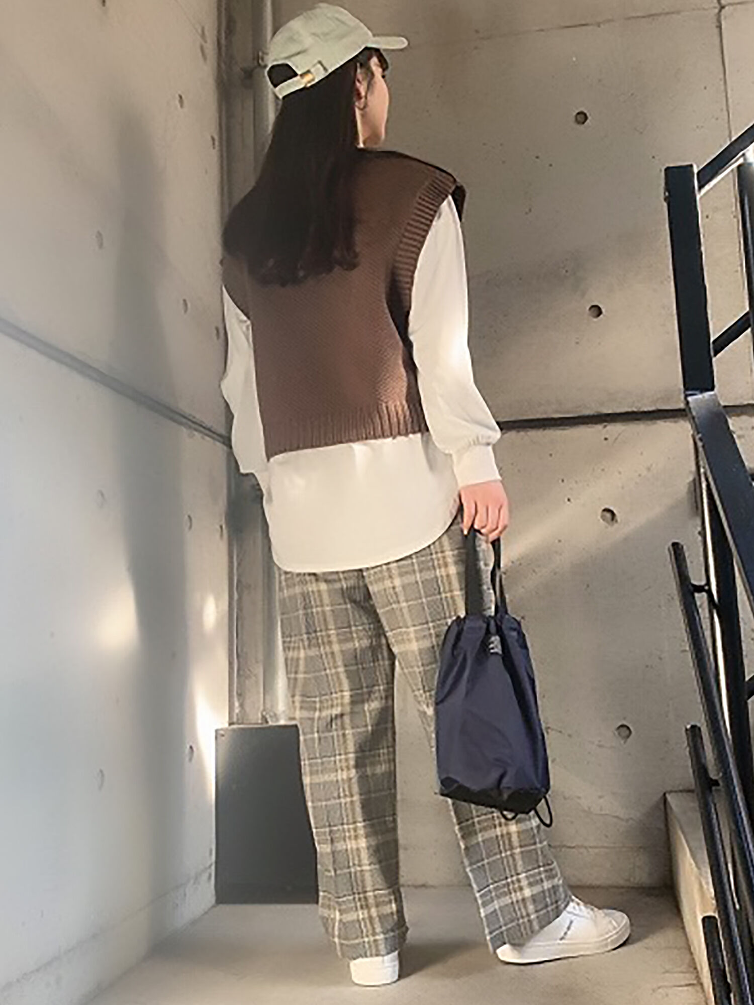 セール Trチェックパンツ オフホワイト ベージュ ブラウン ボトムス Lugnoncure ルノンキュール 公式通販