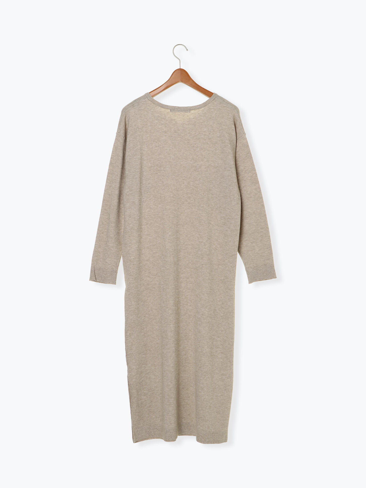 セール Vネックニットワンピース オフホワイト ベージュ ダークブラウン ワンピース Lugnoncure ルノンキュール 公式通販