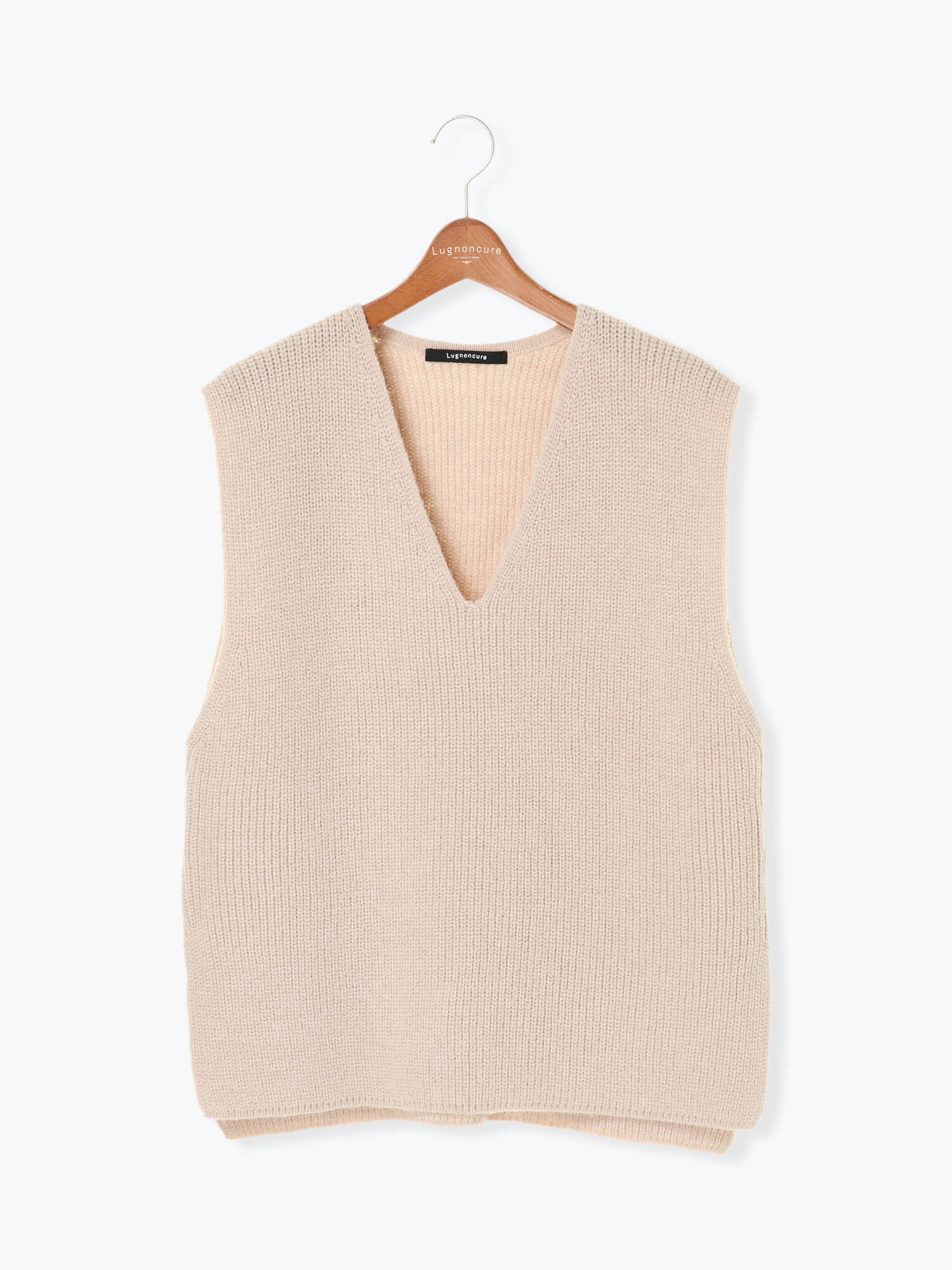セール 畔vネックベスト オフホワイト ブラック ベージュ トップス Lugnoncure ルノンキュール 公式通販