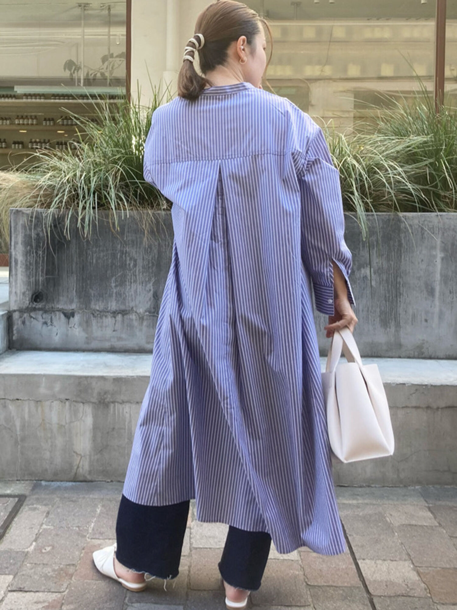 セール Aラインワンピース オフホワイト ベージュ ブルー ワンピース Lugnoncure ルノンキュール 公式通販