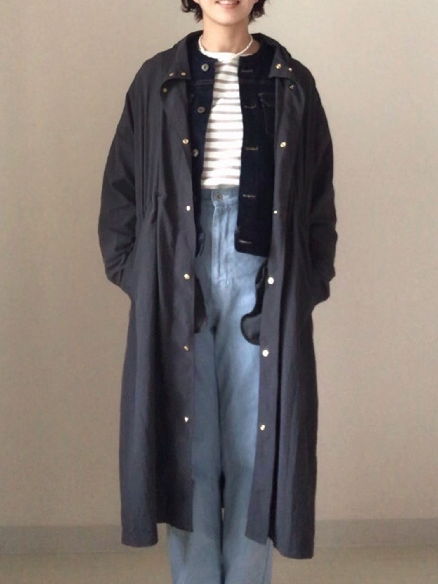 セール ウェザーロングコート チャコールグレー ベージュ カーキ アウター Lugnoncure ルノンキュール 公式通販