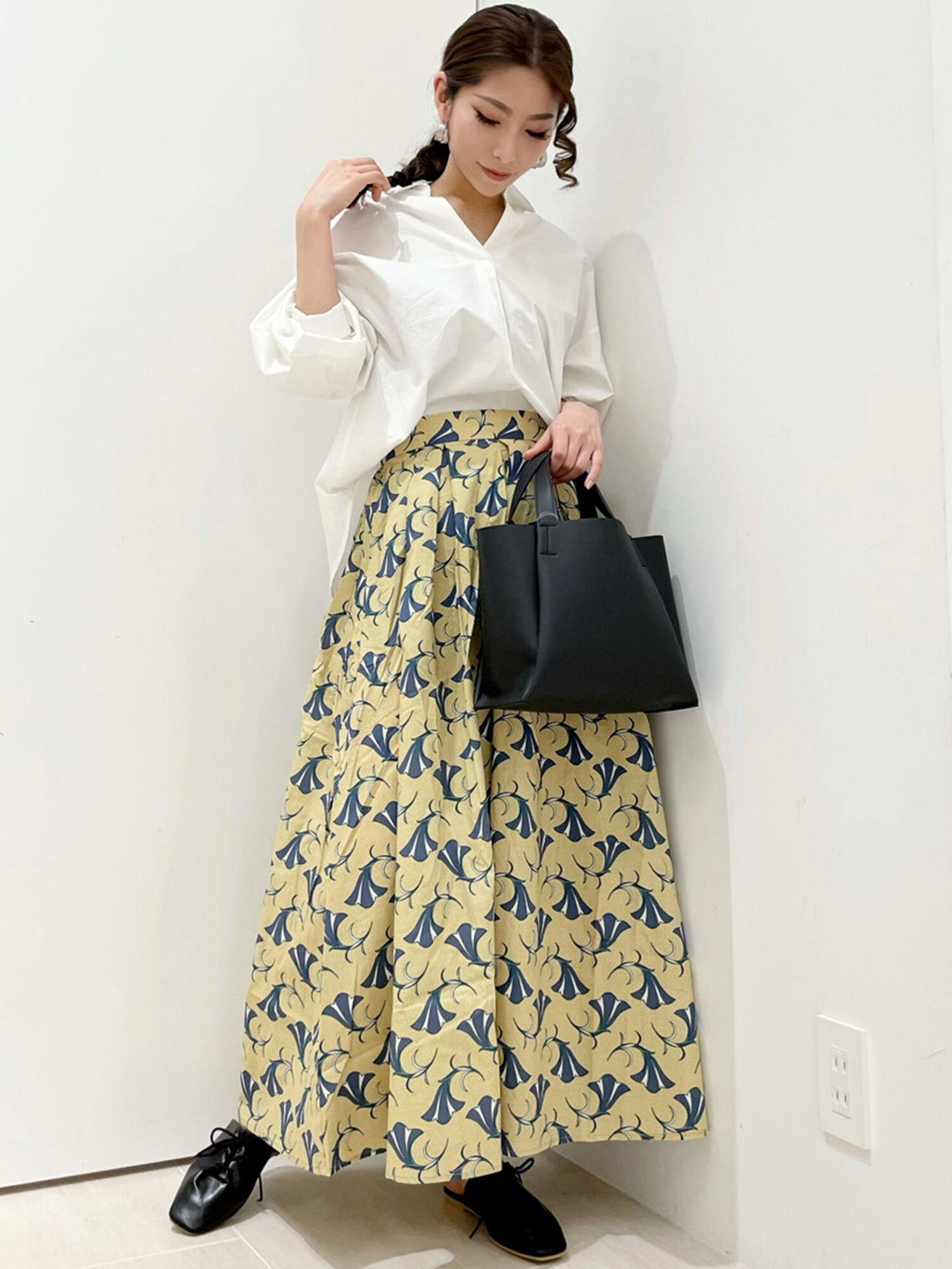 セール アフリカン柄スカート ダークブラウン ブルー ボトムス Lugnoncure ルノンキュール 公式通販