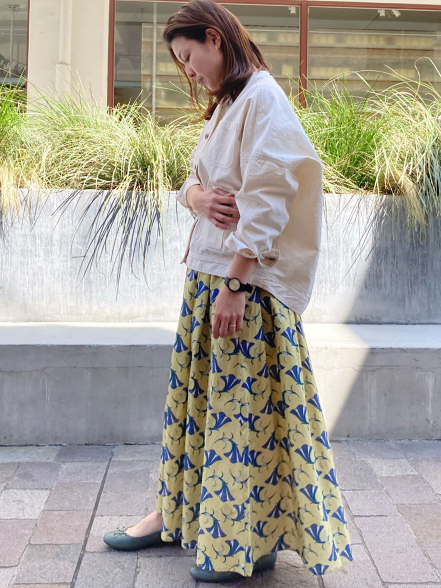 セール アフリカン柄スカート ダークブラウン ブルー ボトムス Lugnoncure ルノンキュール 公式通販