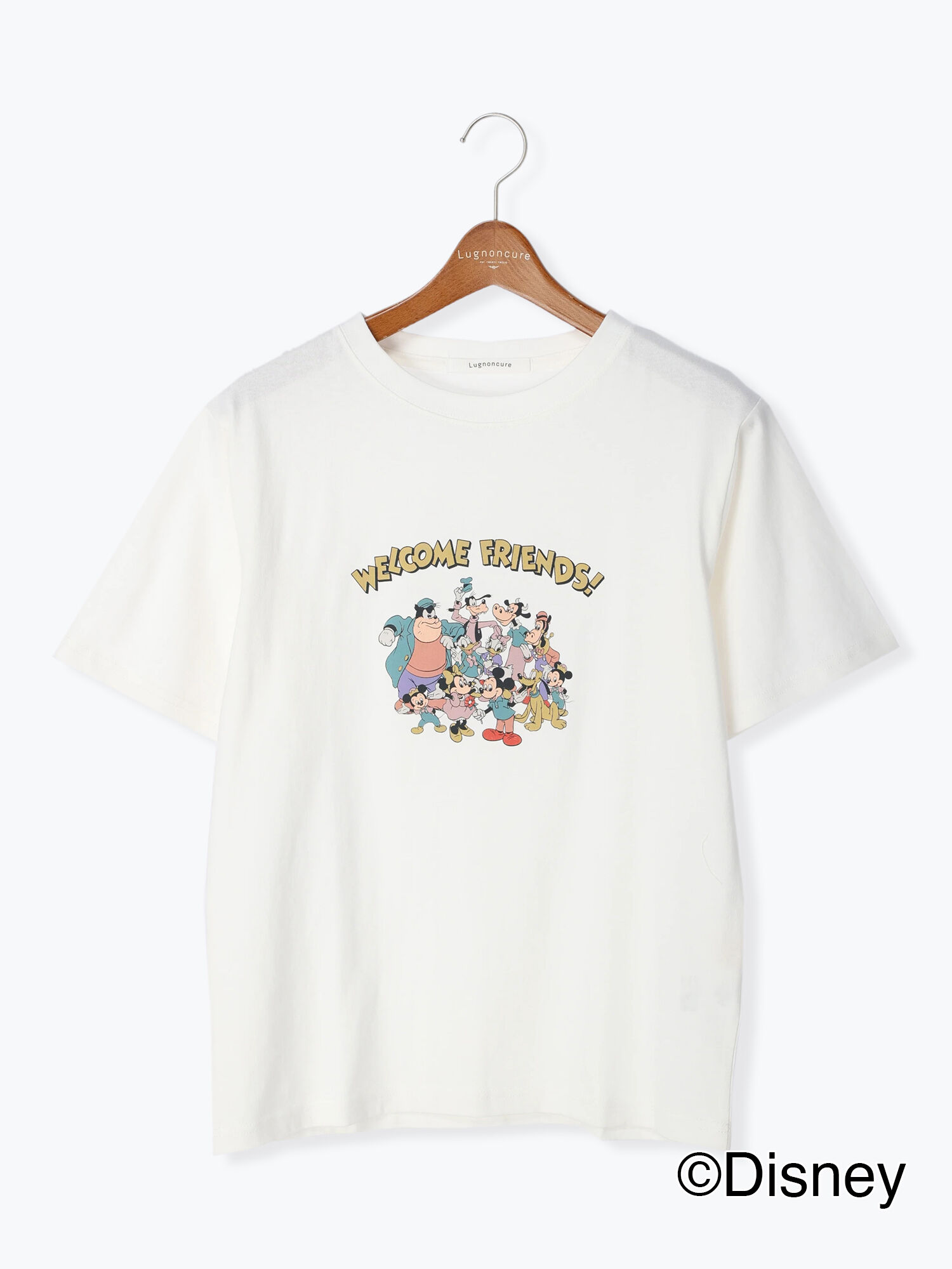 セール Disney ミッキー Amp フレンズ プリントtシャツ オフホワイト グレー ブルー トップス Tシャツ Lugnoncure ルノンキュール 公式通販