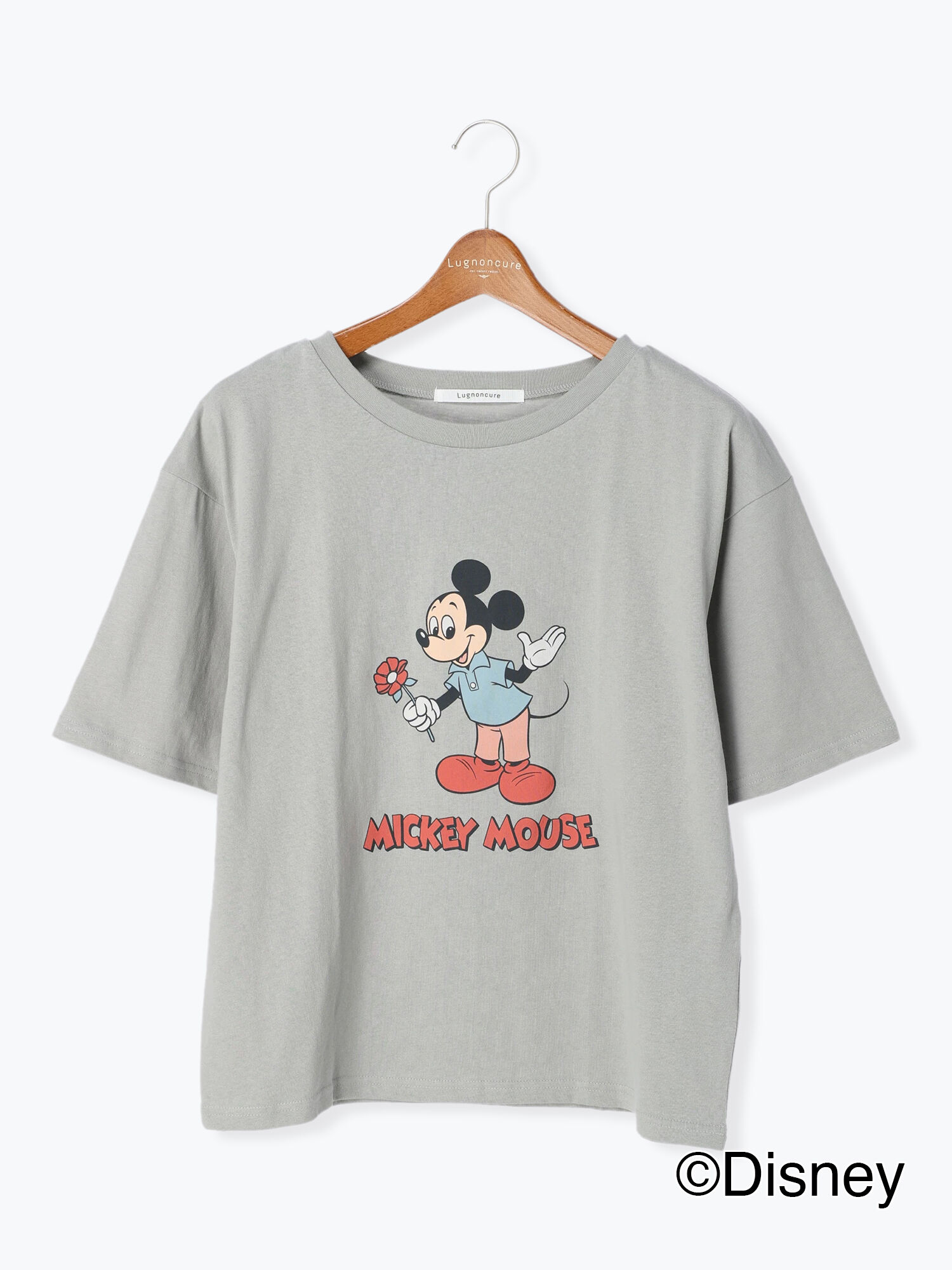 セール Disney ミッキー プリントtシャツ オフホワイト グレー ブルー トップス Tシャツ Lugnoncure ルノンキュール 公式通販