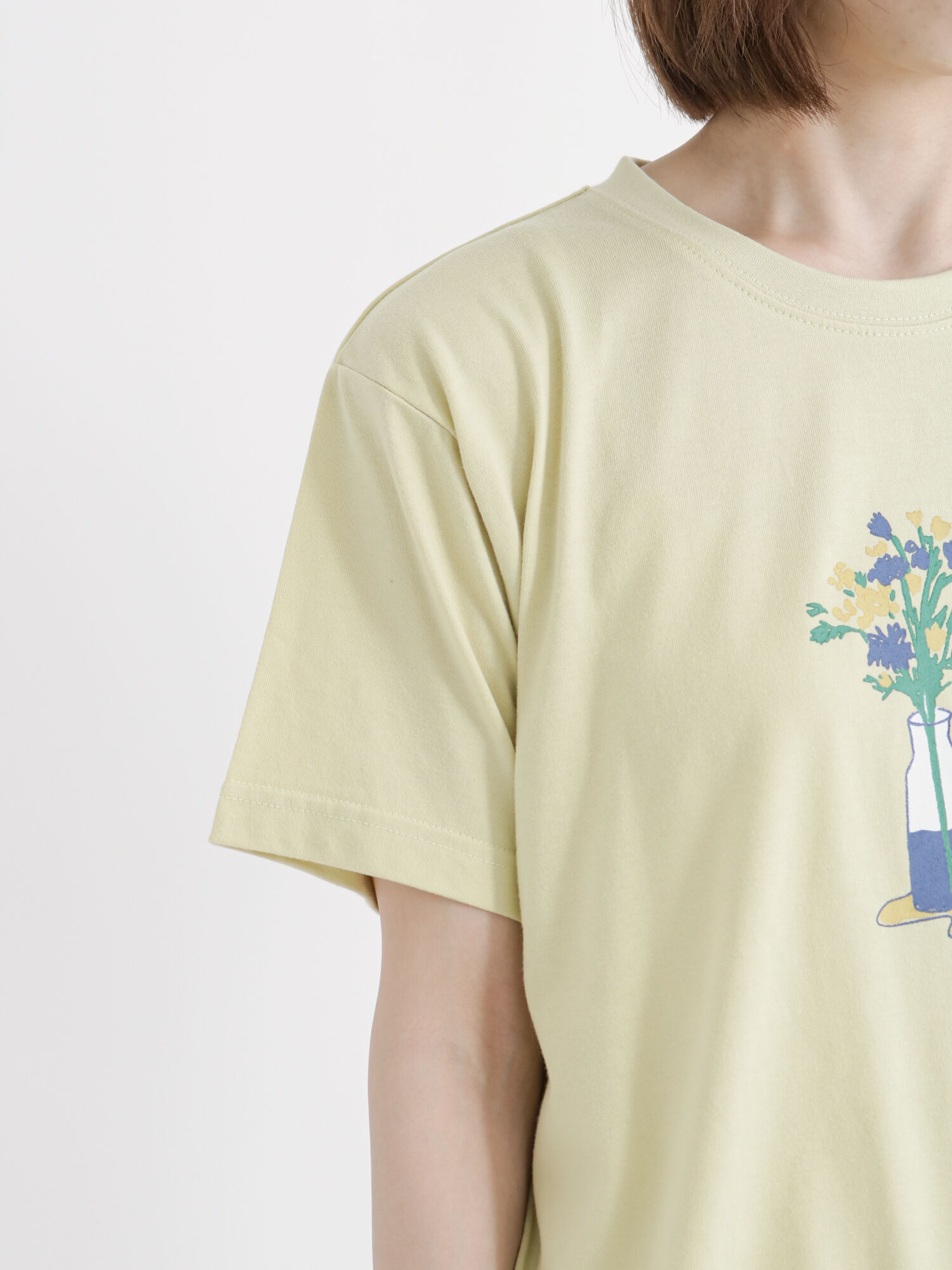 セール プリントtシャツ フラワー ホワイト チャコールグレー イエロー トップス Tシャツ Lugnoncure ルノンキュール 公式通販