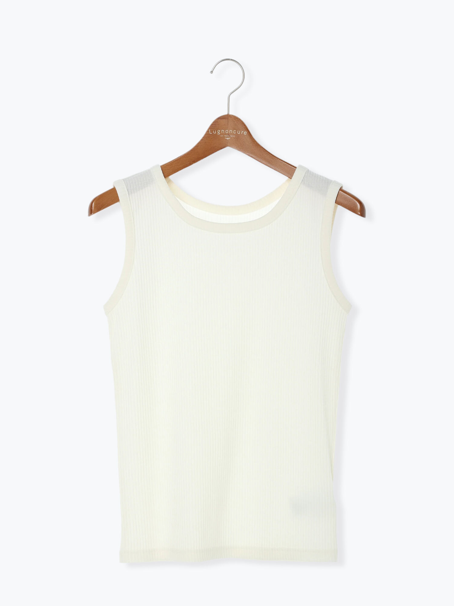 セール リブタンクトップ 無地 ボーダー オフホワイト ホワイト ブラック ベージュ トップス タンクトップ Lugnoncure ルノンキュール 公式通販