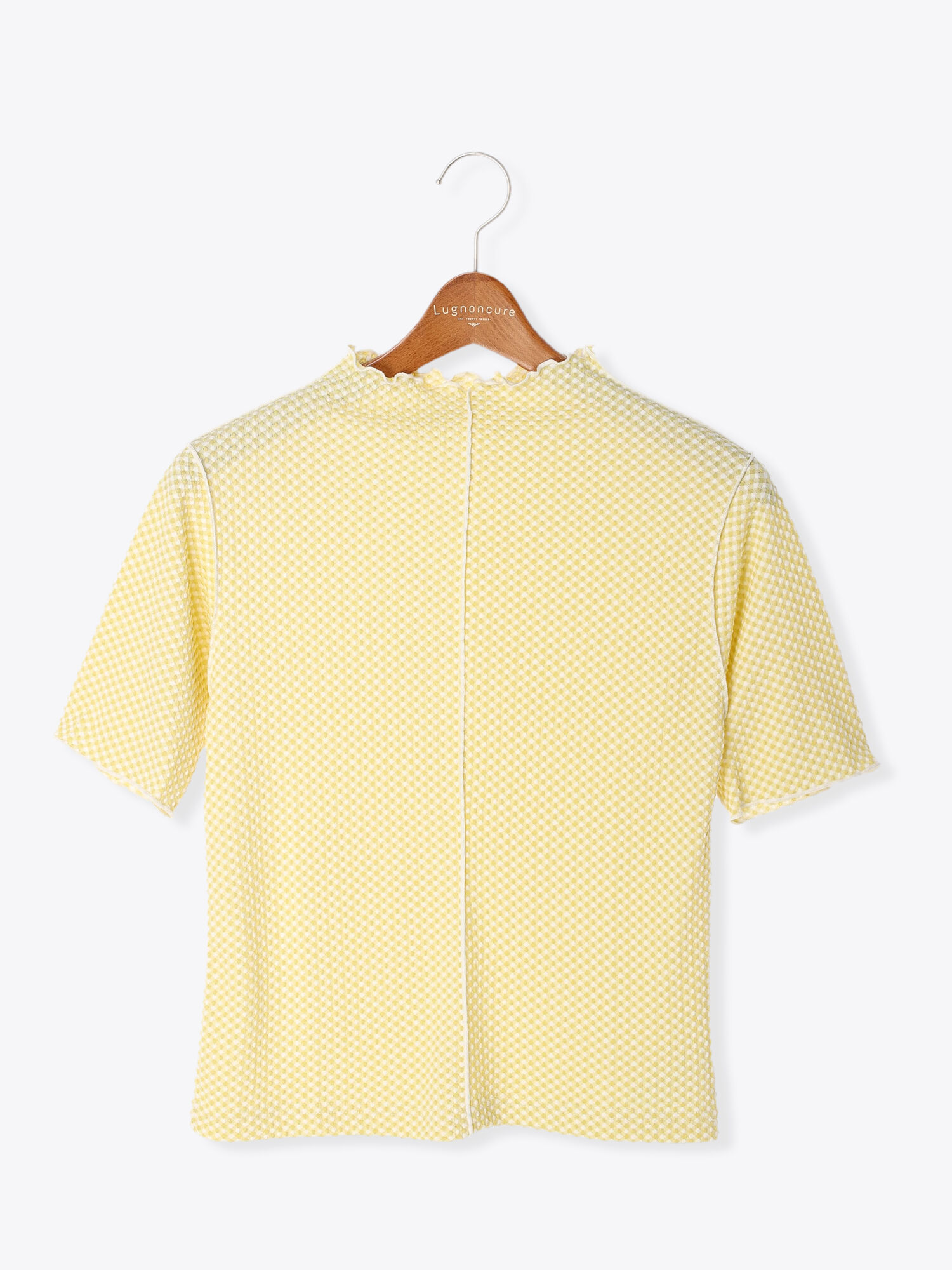セール ギンガムチェックtシャツ オフホワイト ブラック イエロー トップス Tシャツ Lugnoncure ルノンキュール 公式通販