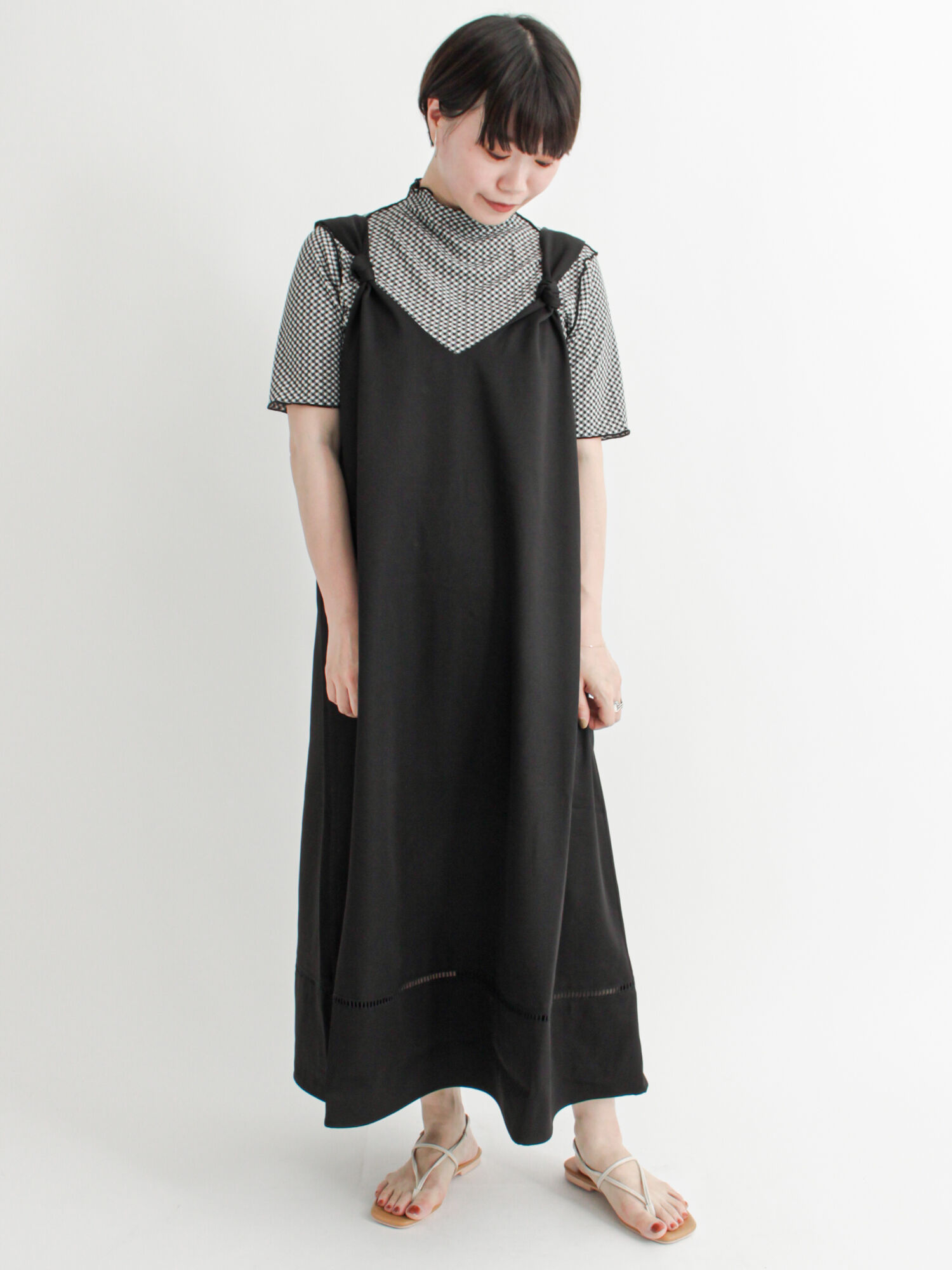 セール ノットキャミワンピース ブラック ベージュ ワンピース ワンピース Lugnoncure ルノンキュール 公式通販