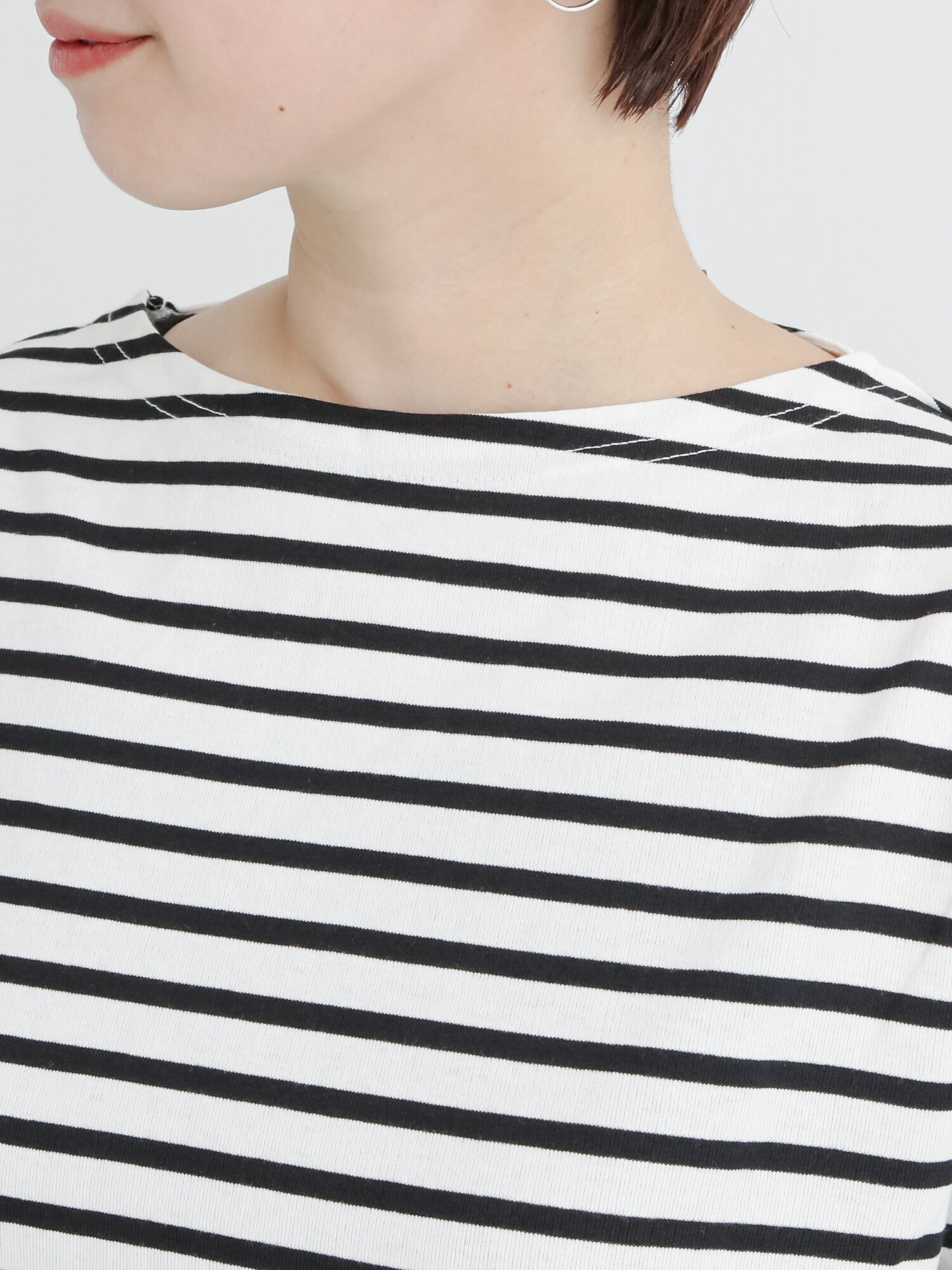 セール バスクボーダーtシャツ オフホワイト ブラック ピンク ブルー トップス Tシャツ Lugnoncure ルノンキュール 公式通販