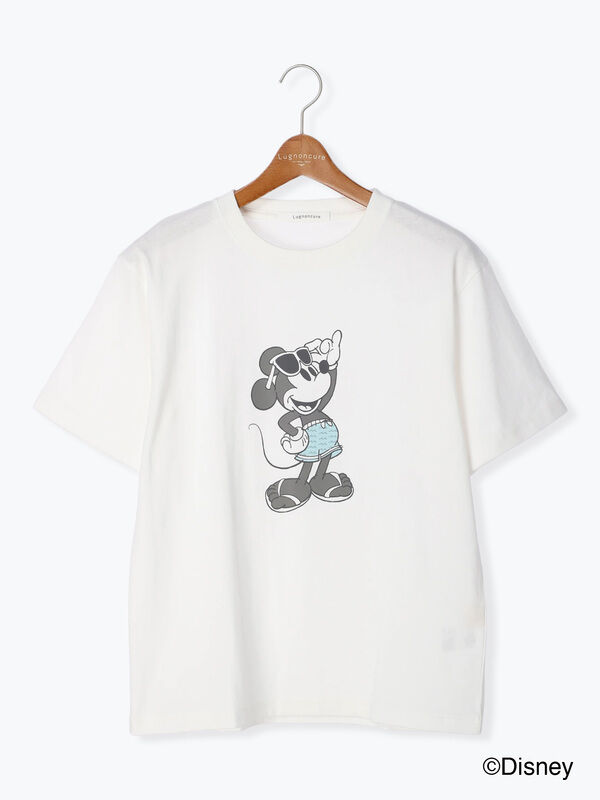 セール】 【Disney】ミッキー/プリントTシャツ（オフホワイト