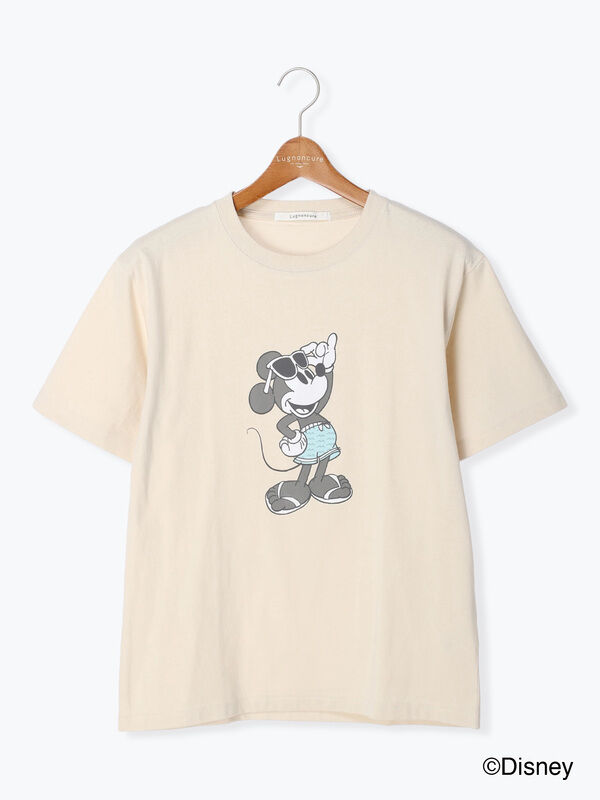 セール】 【Disney】ミッキー/プリントTシャツ（オフホワイト