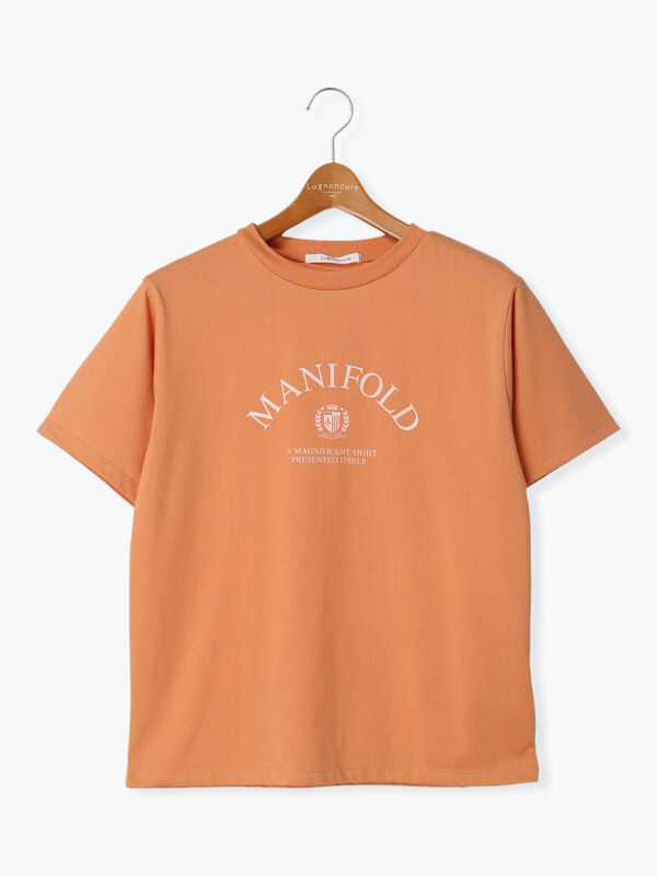 セール】 エンブレムプリントTシャツ（オフホワイト/オレンジ/モカ
