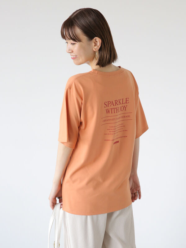 セール】 レタープリントTシャツ（オフホワイト/オレンジ/モカ 