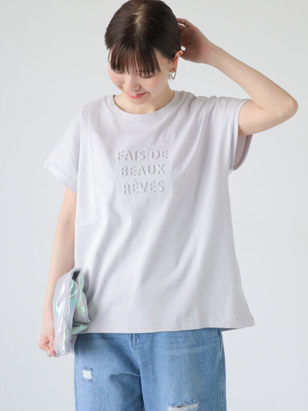 セール】 エンボスロゴTシャツ（オフホワイト/グレー/チャコールグレー/ミント/トップス/Tシャツ）| Lugnoncure（ルノンキュール）公式通販