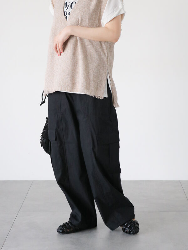 綿ナイロンカーゴパンツ（ブラック）｜Lugnoncure（ルノンキュール）通販