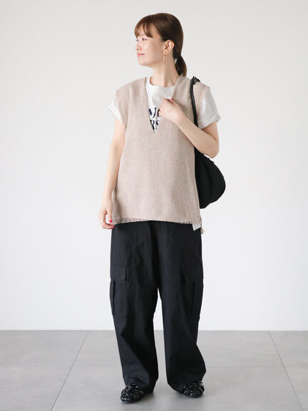 綿ナイロンカーゴパンツ（オフホワイト/ブラック/カーキ）｜Lugnoncure（ルノンキュール）通販