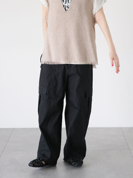 綿ナイロンカーゴパンツ（オフホワイト/ブラック/カーキ）｜Lugnoncure（ルノンキュール）通販