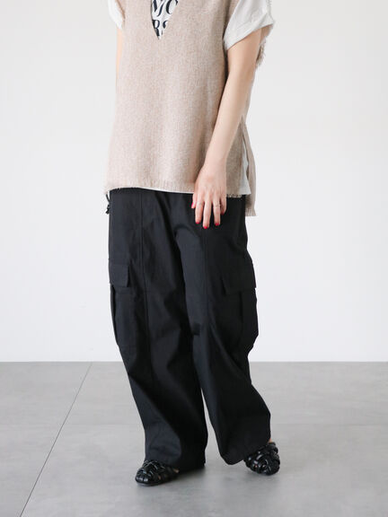 綿ナイロンカーゴパンツ（オフホワイト/ブラック/カーキ）｜Lugnoncure（ルノンキュール）通販