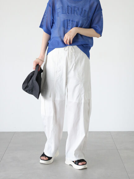 綿ナイロンカーゴパンツ（オフホワイト/ブラック/カーキ）｜Lugnoncure（ルノンキュール）通販