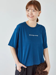 セール】 【接触冷感】フロントロゴ刺繍Tシャツ（オフホワイト