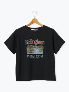 セール】 風景柄プリントTシャツ（オフホワイト
