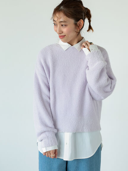 【美品】 Drawer ドゥロワー　カットオフスウェット　カシミヤ混　ペプラム 中古・古着通販】DRAWER (ドゥロワー) ウール カシミヤ アラン