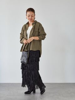 新品✨ N°21 3WAY レイヤードスカート フリンジ ブラック 定価18万