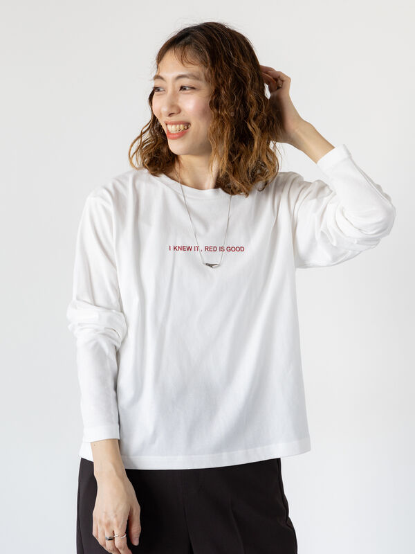 セール】 【抗菌防臭】柄アソートロングTシャツ（チャコールグレー/レッド/ベージュ/トップス/Tシャツ）|  Lugnoncure（ルノンキュール）公式通販