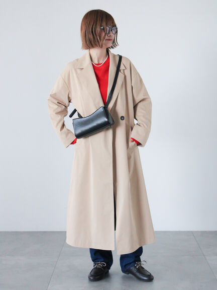 【撥水/防花粉】ツイルロングコート《2025spring catalog item》（ベージュ/カーキ/ネイビー）｜Lugnoncure（ルノンキュール）通販