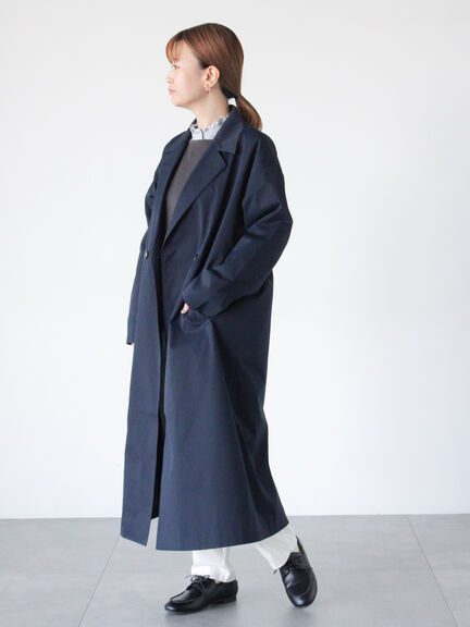 【撥水/防花粉】ツイルロングコート《2025spring catalog item》（ベージュ/カーキ/ネイビー）｜Lugnoncure（ルノンキュール）通販