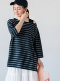 2wayボーダートップス《2025spring catalog item》（ネイビー）｜Lugnoncure（ルノンキュール）通販