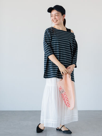 2wayボーダートップス《2025spring catalog item》（オフホワイト/ブラウン/ネイビー）｜Lugnoncure（ルノンキュール）通販