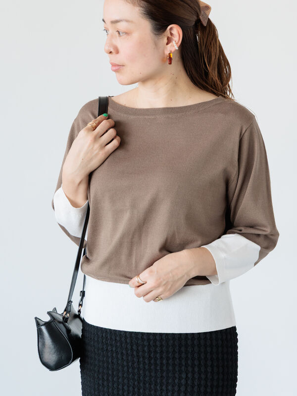 配色ニットプルオーバー《2025spring catalog item》（ベージュ）｜Lugnoncure（ルノンキュール）通販