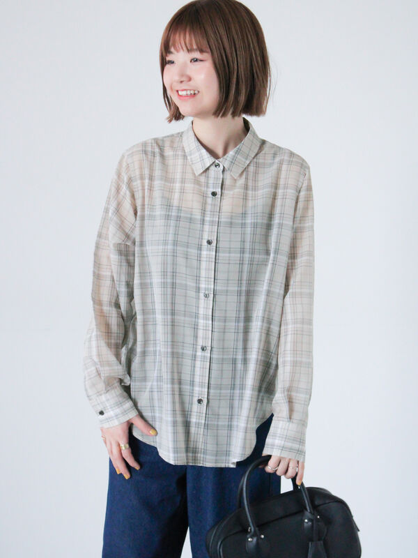 有名ブランド セール】 シアーチェックシャツ《2025spring catalog item トップス