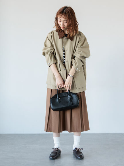 ボックスプリーツスカート《2025spring catalog item》（グレー/ブラウン/ネイビー）｜Lugnoncure（ルノンキュール）通販
