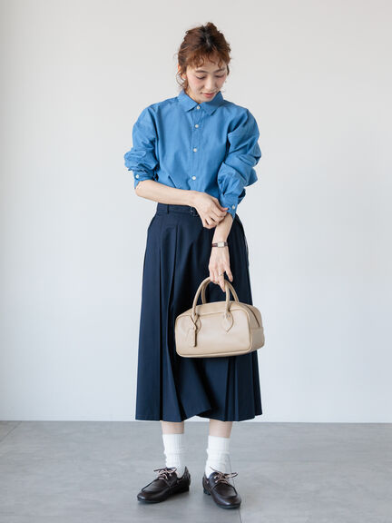 ボックスプリーツスカート《2025spring catalog item》（グレー/ブラウン/ネイビー）｜Lugnoncure（ルノンキュール）通販