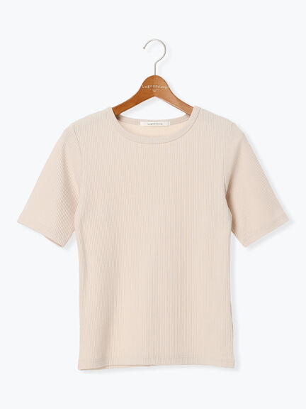 【抗菌防臭】クルーネックリブTシャツ（オフホワイト/ブラック/ベージュ）｜Lugnoncure（ルノンキュール）通販