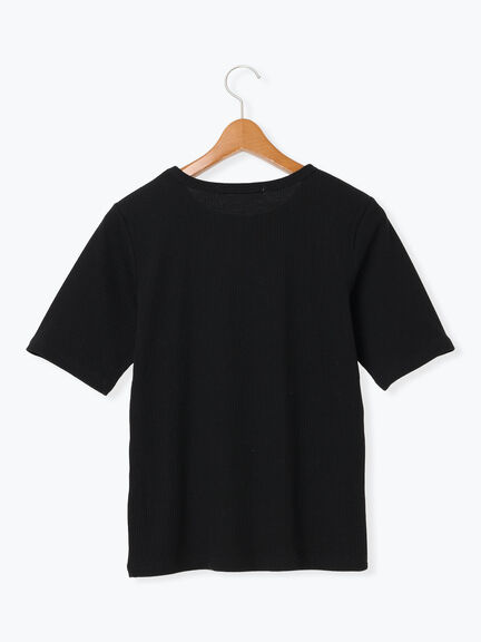 【抗菌防臭】クルーネックリブTシャツ（オフホワイト/ブラック/ベージュ）｜Lugnoncure（ルノンキュール）通販