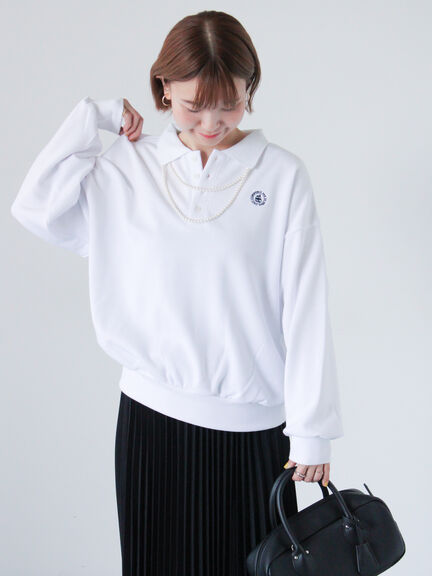 ポロ裏毛プルオーバー《2025spring catalog item》（ホワイト/イエロー/ネイビー）｜Lugnoncure（ルノンキュール）通販