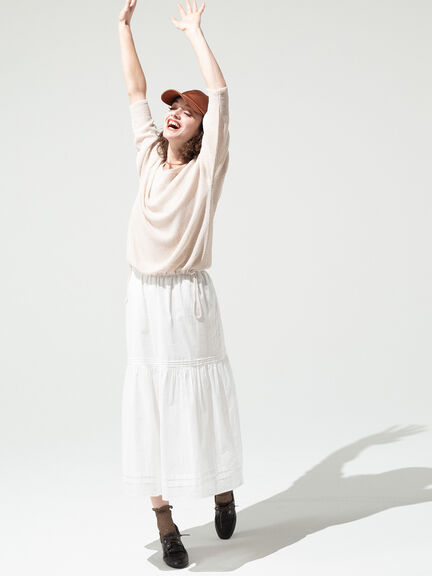 裾ドロストボートネックニット《2025spring catalog item》（グレー/ベージュ/ブルー）｜Lugnoncure（ルノンキュール）通販