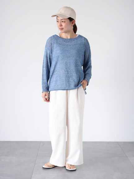 裾ドロストボートネックニット《2025spring catalog item》（グレー/ベージュ/ブルー）｜Lugnoncure（ルノンキュール）通販