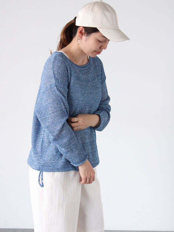 セール】 裾ドロストボートネックニット《2025spring catalog