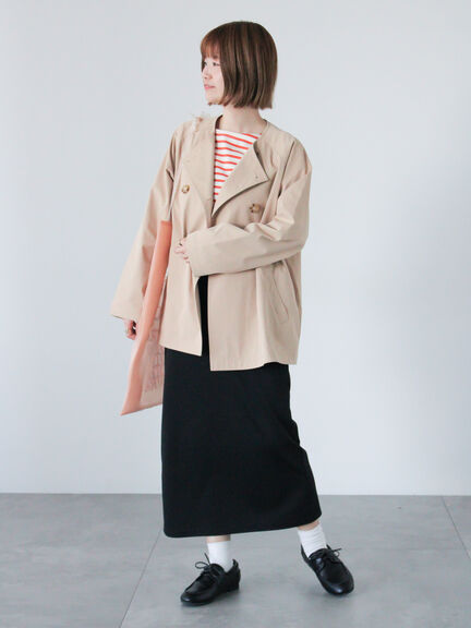 ボーダー長袖カットソー《2025spring catalog item》（オフホワイト/グレー/ベージュ/オレンジ）｜Lugnoncure（ルノンキュール）通販